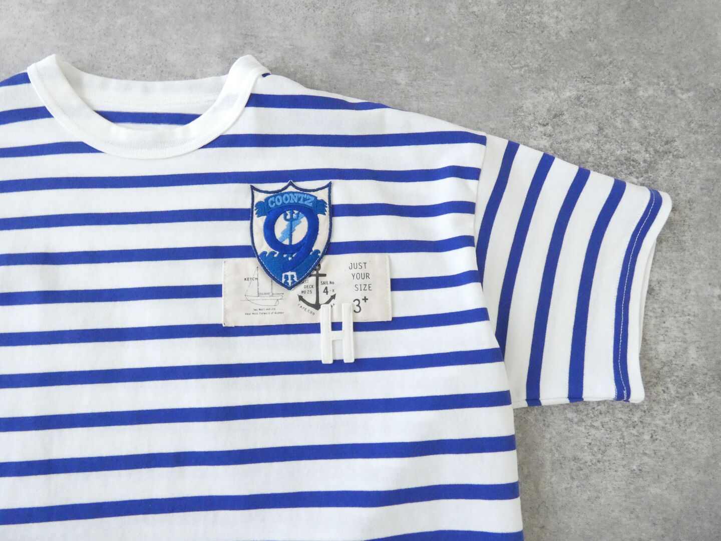 快晴堂(かいせいどう) HAYATE マリンボーダーワッペンペタペタ半袖Tシャツの商品画像18