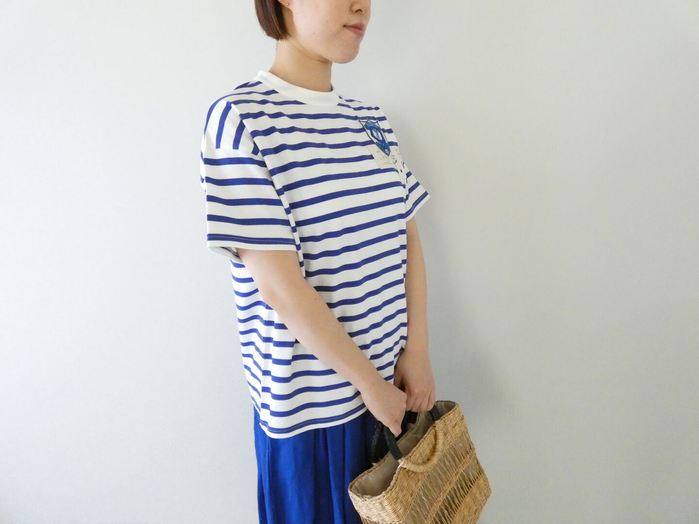 快晴堂(かいせいどう) HAYATE マリンボーダーワッペンペタペタ半袖Tシャツの商品画像2