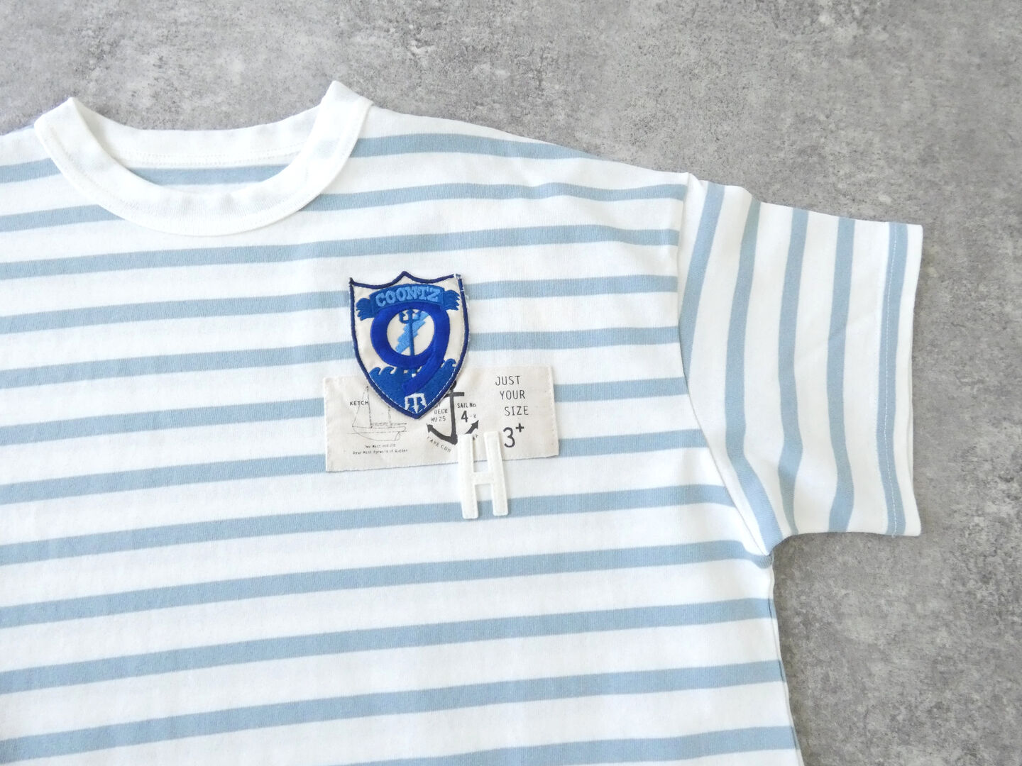 快晴堂(かいせいどう) HAYATE マリンボーダーワッペンペタペタ半袖Tシャツの商品画像32