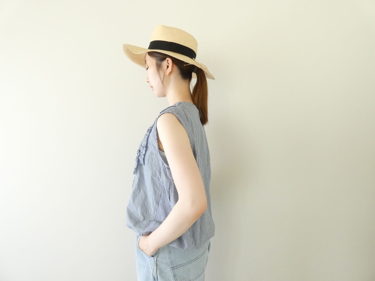 LAITERIE(レイトリー) ドラムワッシャーブロードフリルノースリーブブラウスの商品画像9
