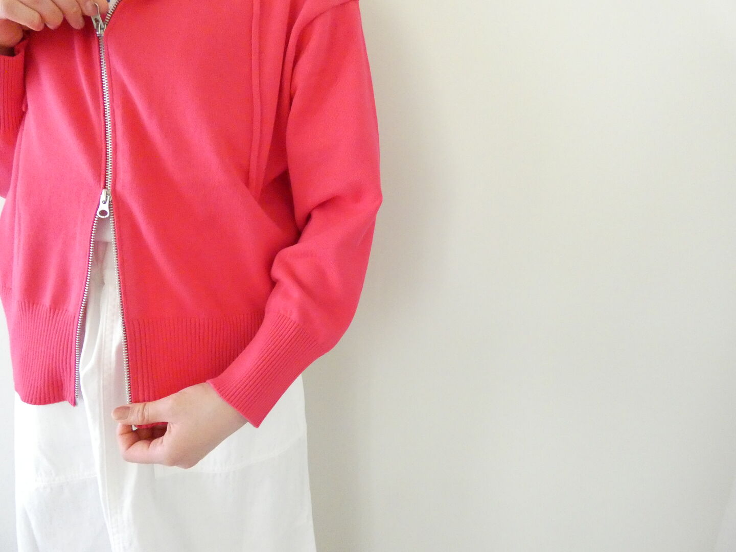 mao made(マオメイド) やわらかコットンお袖ゆったりWジップパーカの商品画像5