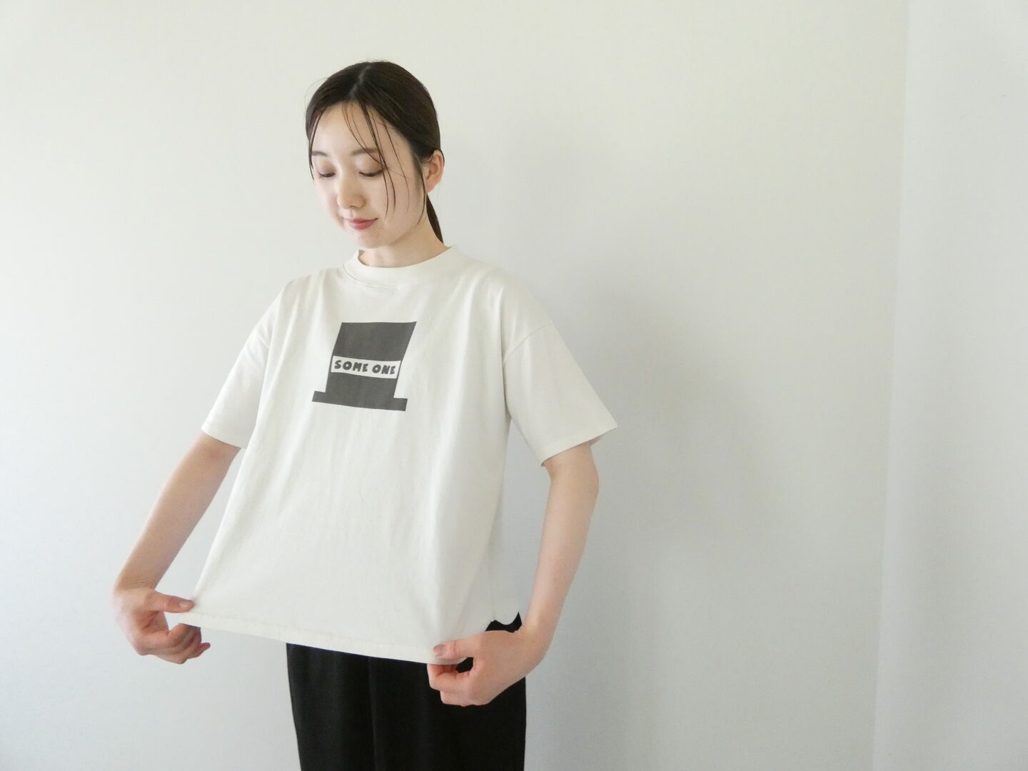 PACIFIC PARK STORE(パシフィックパークストア) 天竺5分袖ヘムラウンドプリントTee SOME ONEの商品画像1