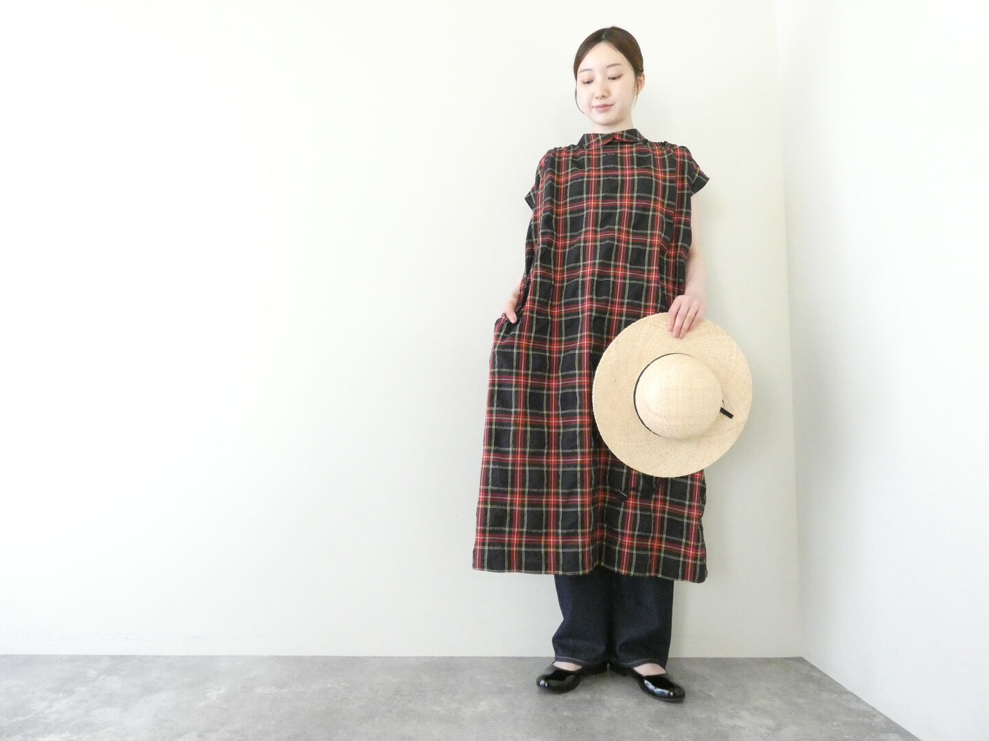 PK クラシックタータンチェック重ね衿ワンピースの商品画像1