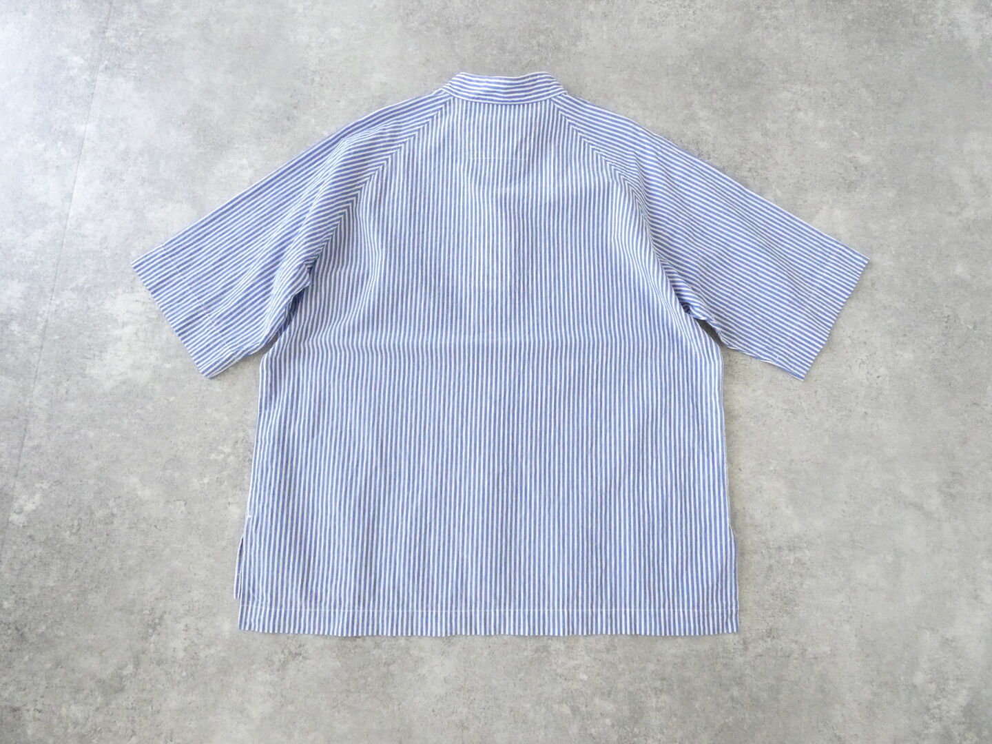 RINEN(リネン) 80/150/1強撚平織半袖ラグランスタンドカラーシャツの商品画像11