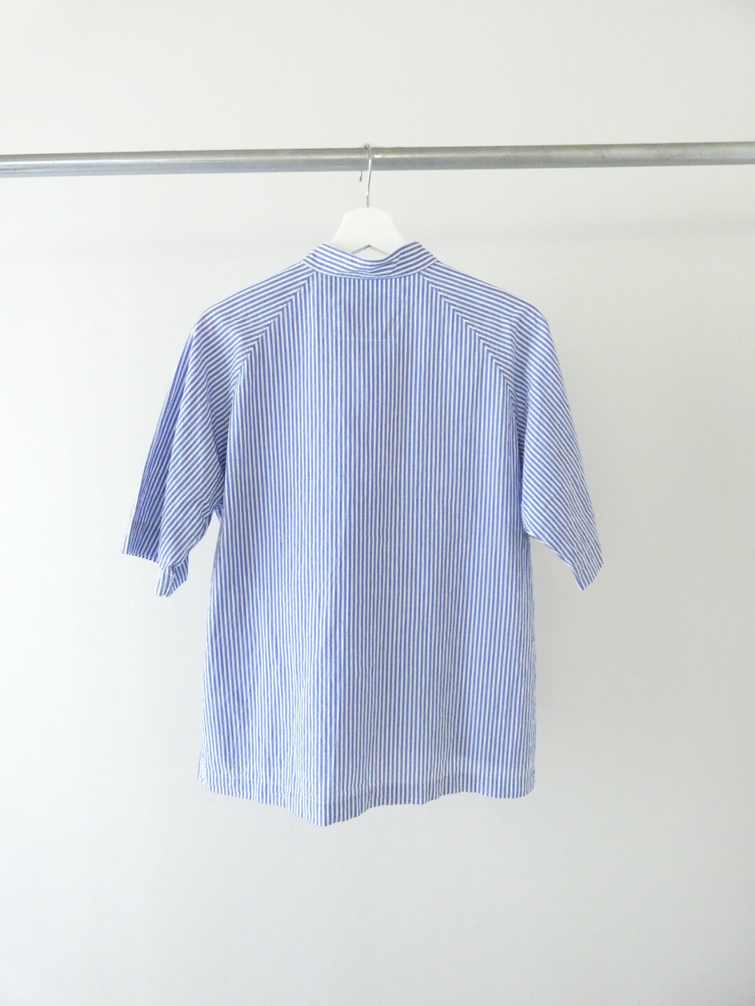 RINEN(リネン) 80/150/1強撚平織半袖ラグランスタンドカラーシャツの商品画像12