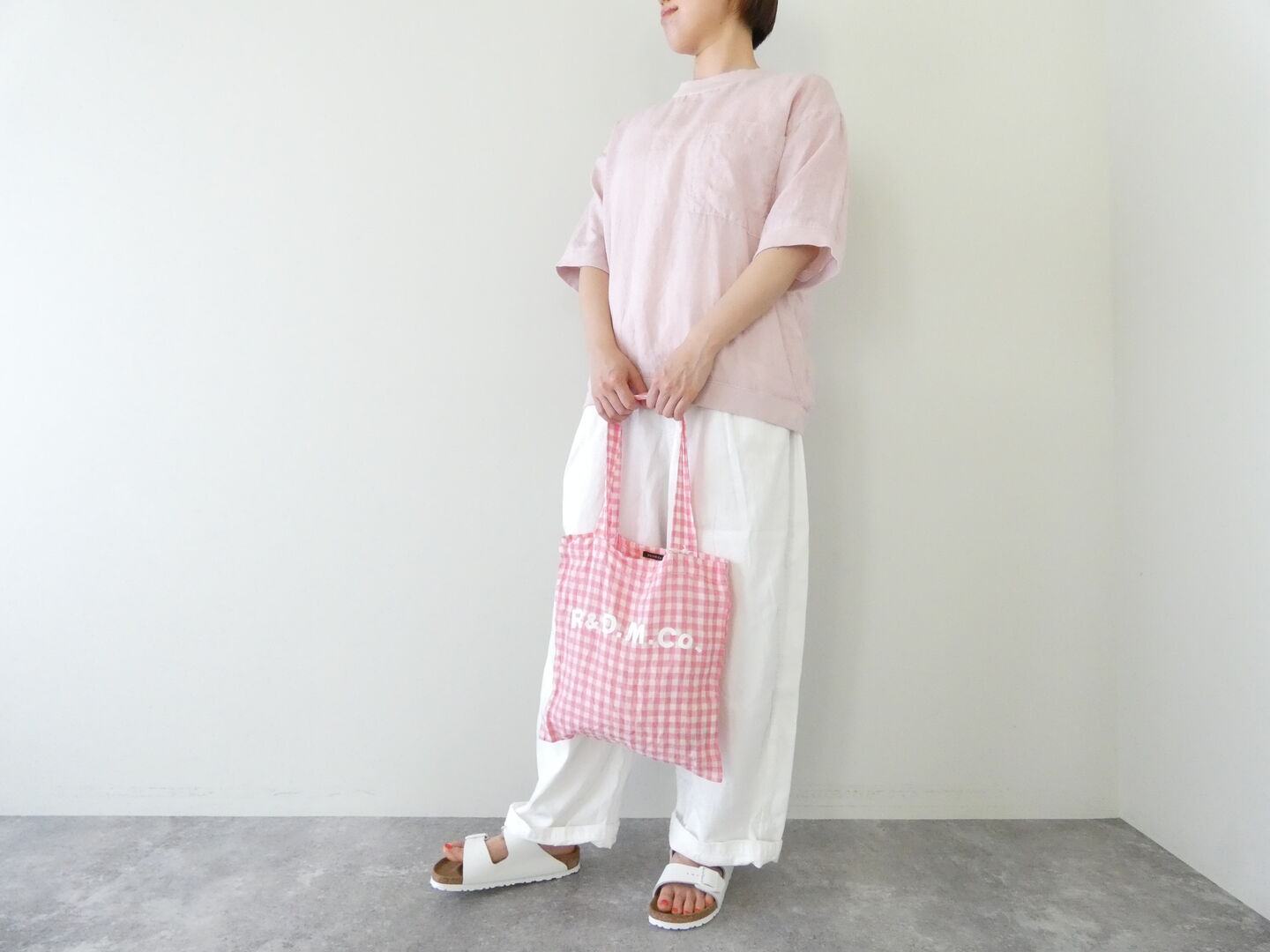 RINEN(リネン) 60/1リネンローン半袖クルーネックシャツの商品画像1