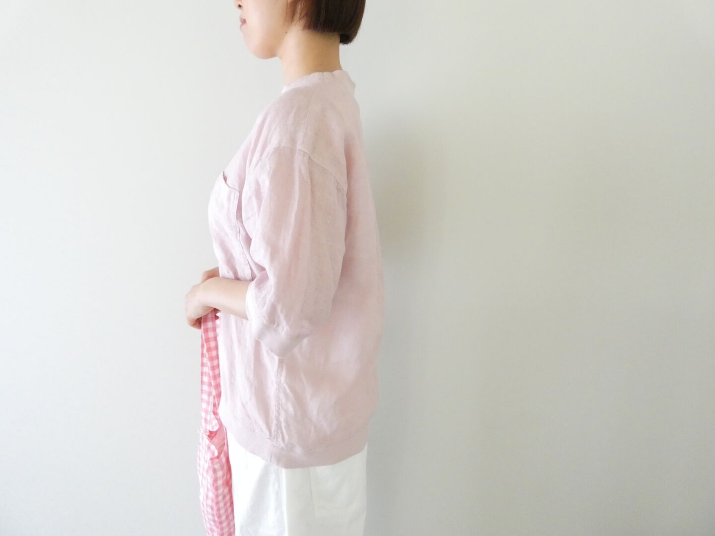 RINEN(リネン) 60/1リネンローン半袖クルーネックシャツの商品画像10