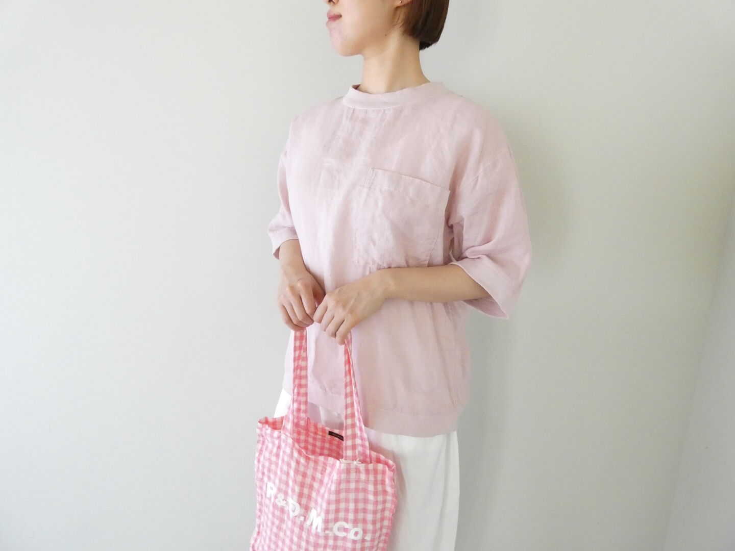 RINEN(リネン) 60/1リネンローン半袖クルーネックシャツの商品画像4