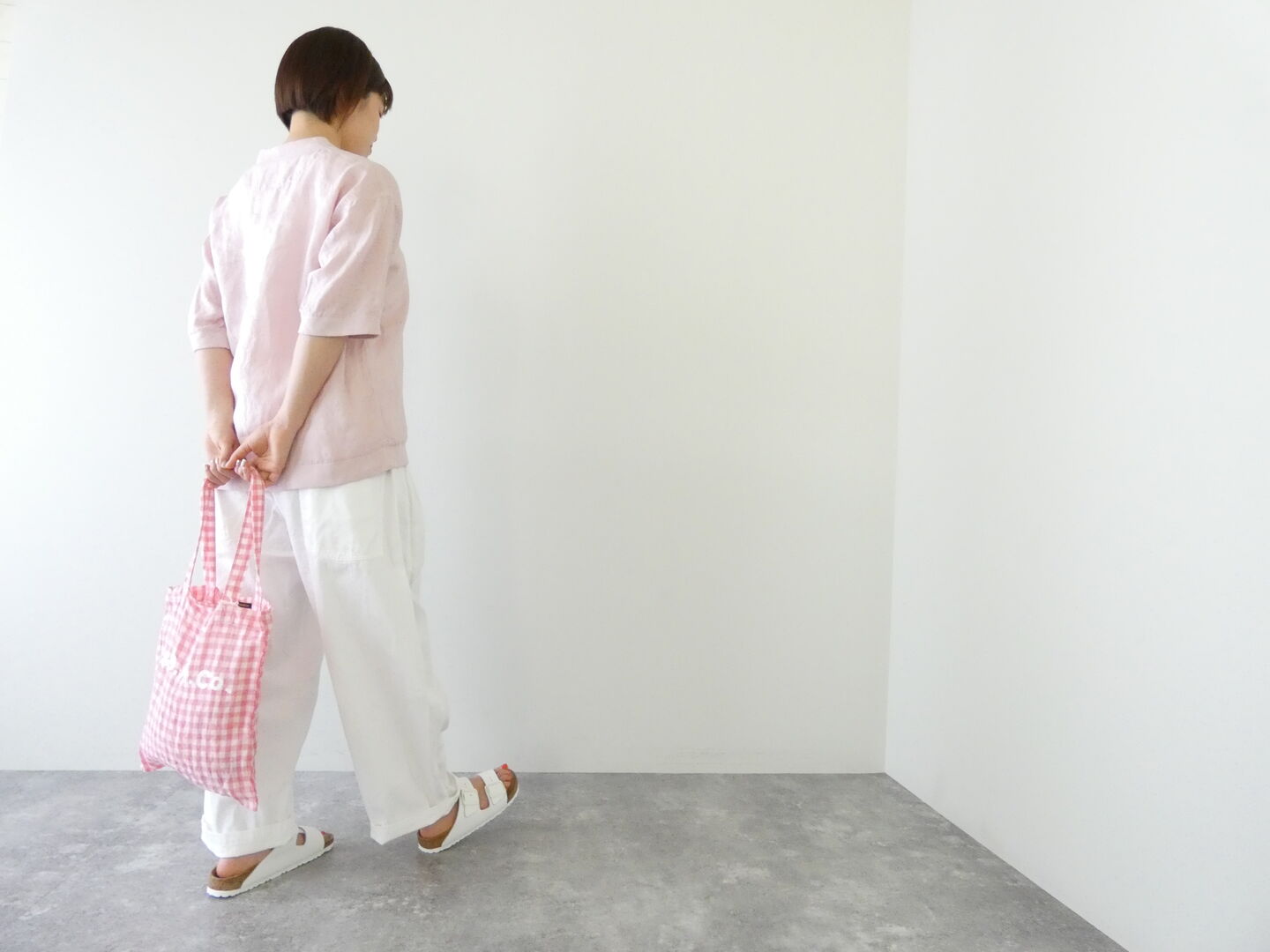 RINEN(リネン) 60/1リネンローン半袖クルーネックシャツの商品画像9