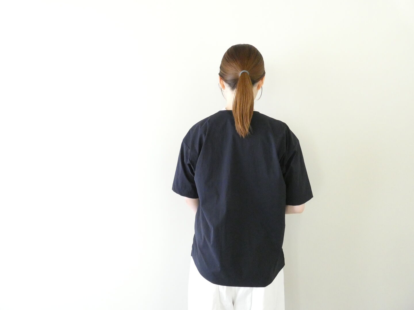 RINEN(リネン) ストレッチナイロン半袖ヘンリーネックシャツの商品画像8