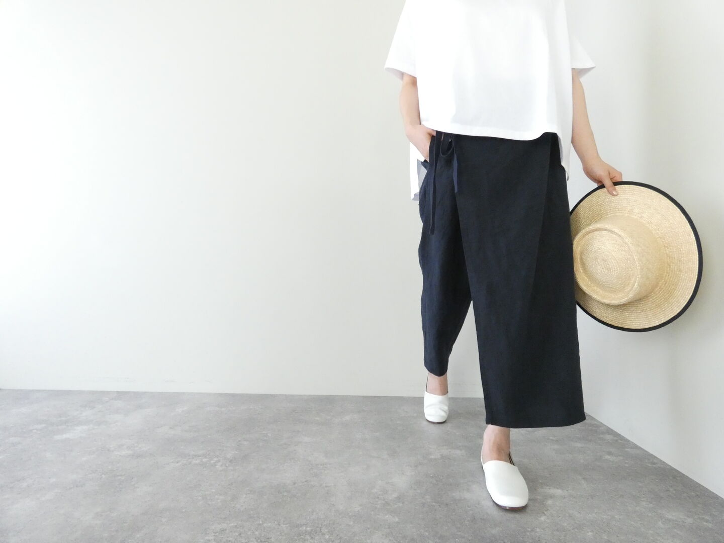 TRAVAIL MANUEL(トラバイユマニュアル) フレンチリネンキャンバスラップパンツの商品画像9