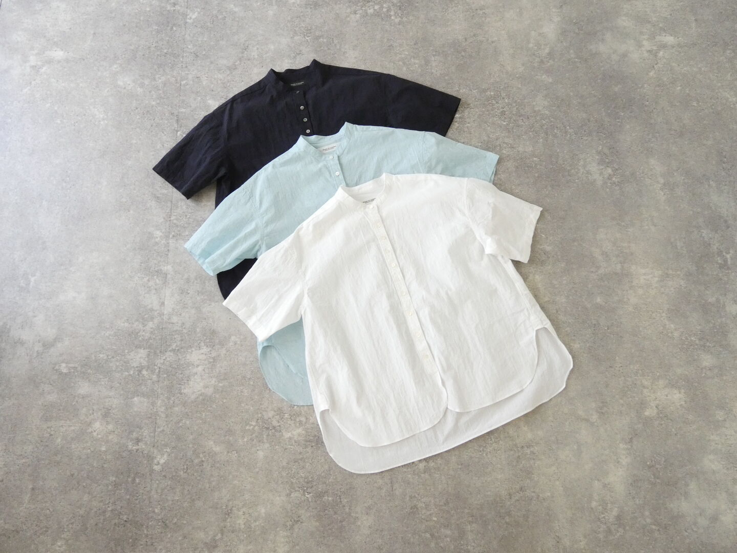 Hands of creation(ハンズオブクリエイション) 強撚cotton桐七炊きバンドカラー半袖シャツの商品画像3