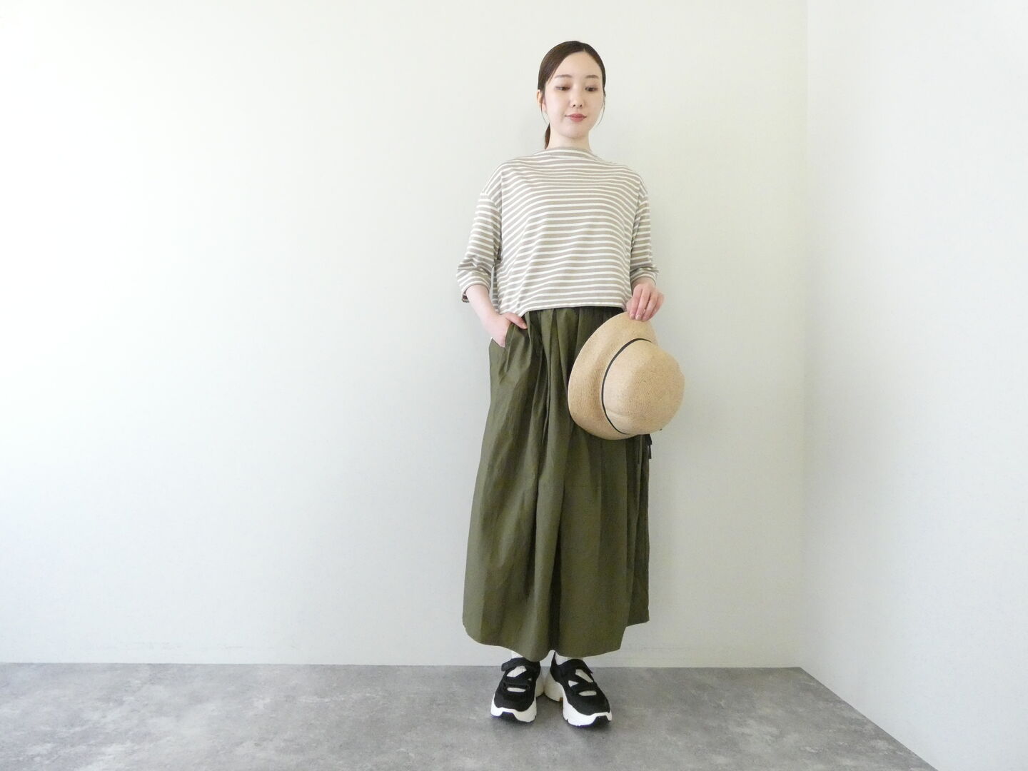 ina(イナ) タイプライターナチュラリードライ切替コクーンスカートの商品画像6