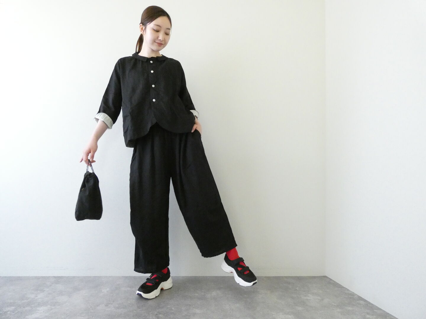 快晴堂(かいせいどう) 初秋まで着られるリネン ちび衿ボレロの商品画像8