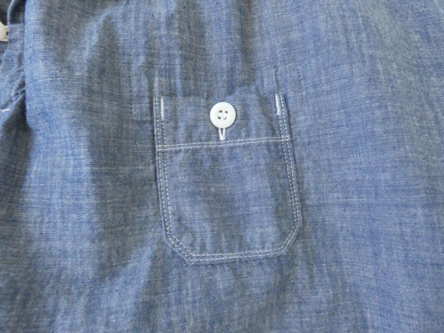 快晴堂(かいせいどう) HAYATE 白とインディゴのダンガリーのシャツ　マリン衿スキッパー半袖シャツの商品画像22