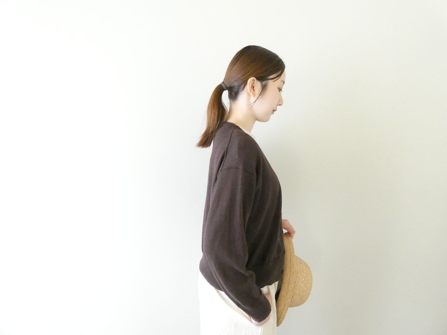 mao made(マオメイド) リネンUVカットVネッククロップド丈カーディガンの商品画像7