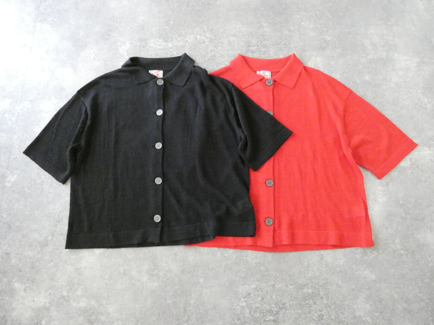 mao made(マオメイド) UV加工リネンポロ衿ハーフスリーブカーディガンの商品画像3
