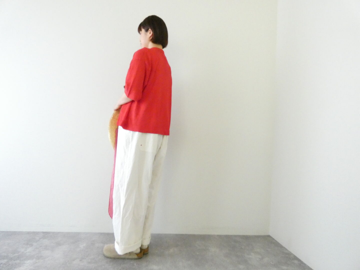 mao made(マオメイド) UV加工リネンポロ衿ハーフスリーブカーディガンの商品画像9