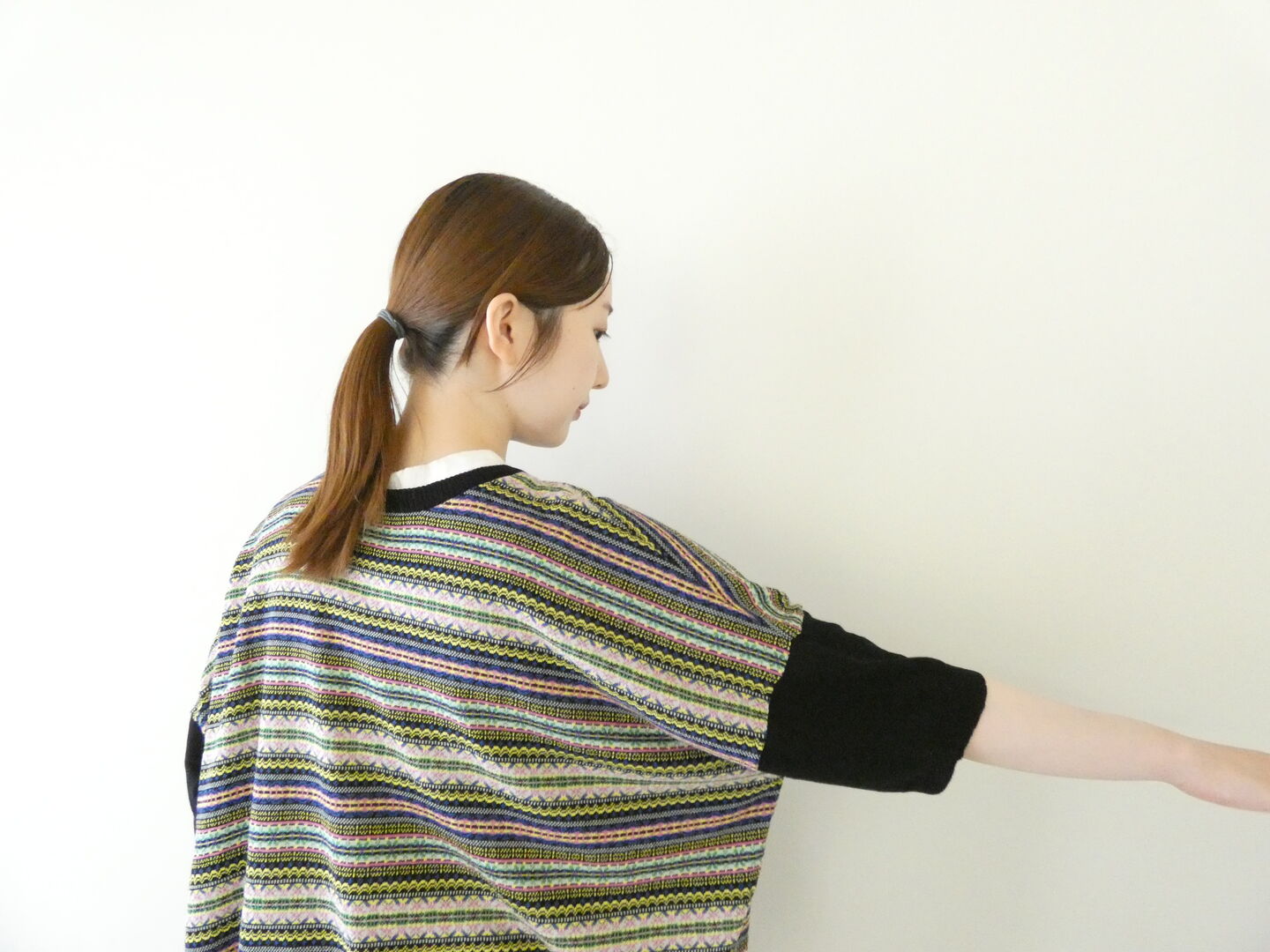 mao made(マオメイド) シャリコットン2WAYジャガードハーフスリーブカーディガンの商品画像5