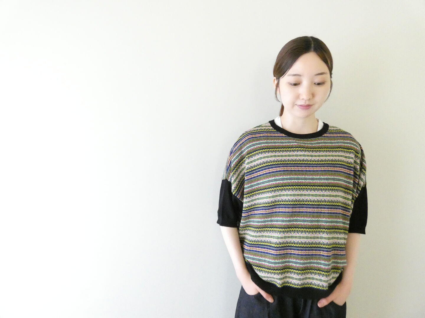 mao made(マオメイド) シャリコットン2WAYジャガードハーフスリーブカーディガンの商品画像9