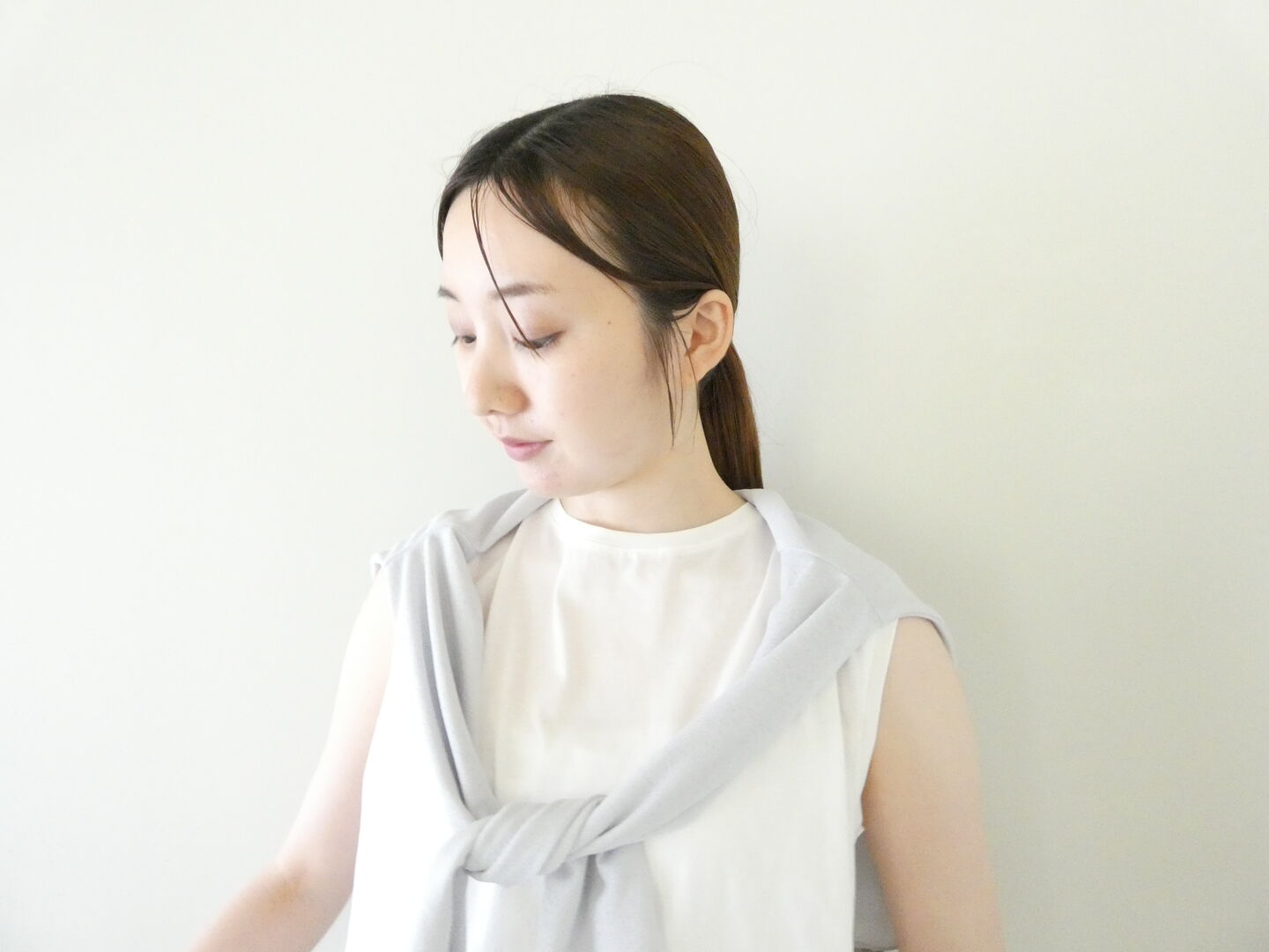 mao made(マオメイド) きれいめシルケットシンプルノースリーブの商品画像2
