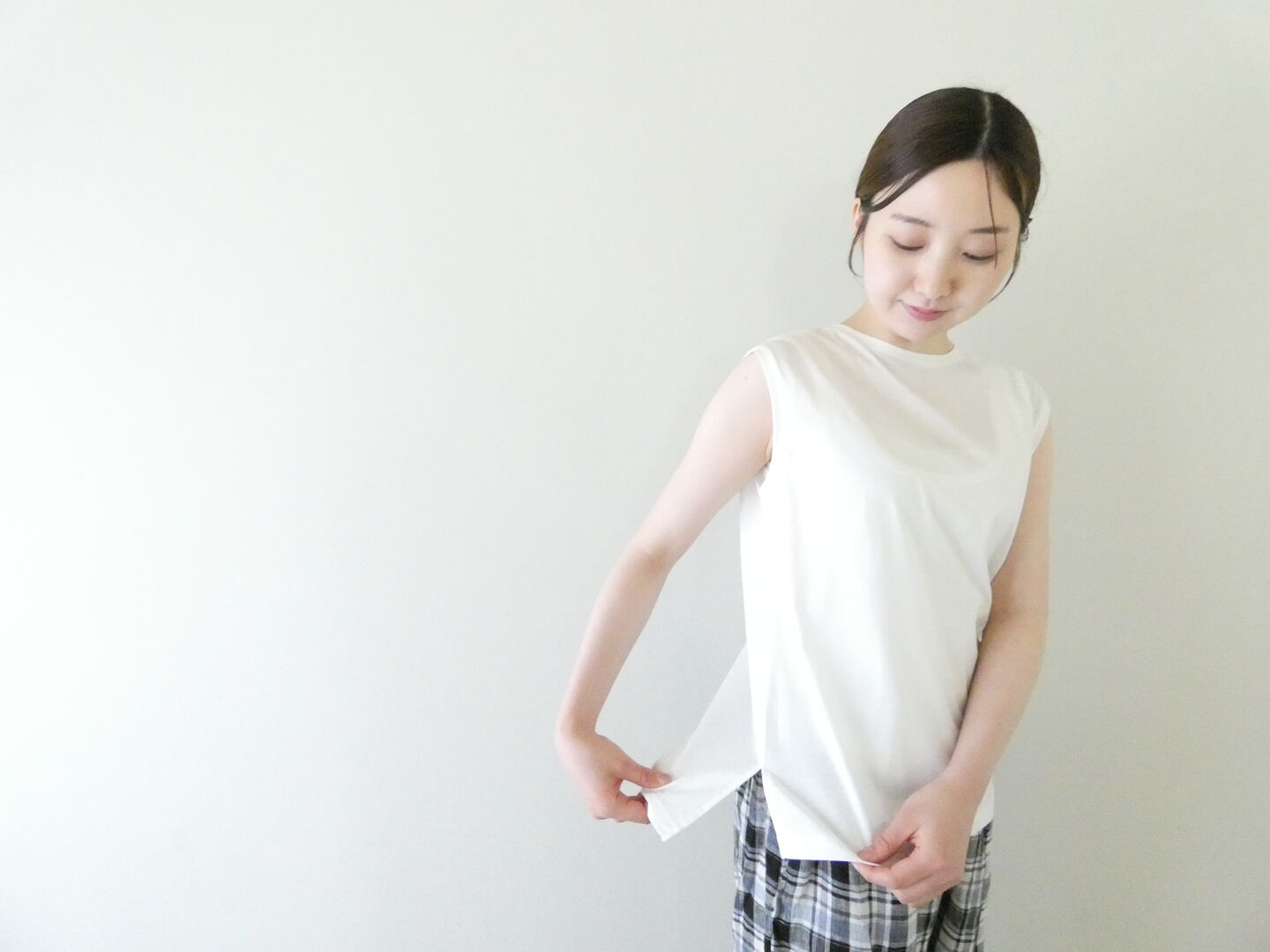 mao made(マオメイド) きれいめシルケットシンプルノースリーブの商品画像6