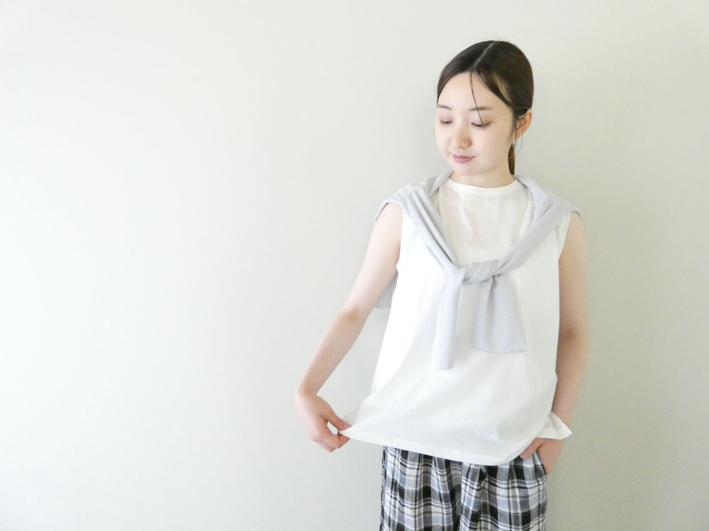 mao made(マオメイド) きれいめシルケットシンプルノースリーブの商品画像8