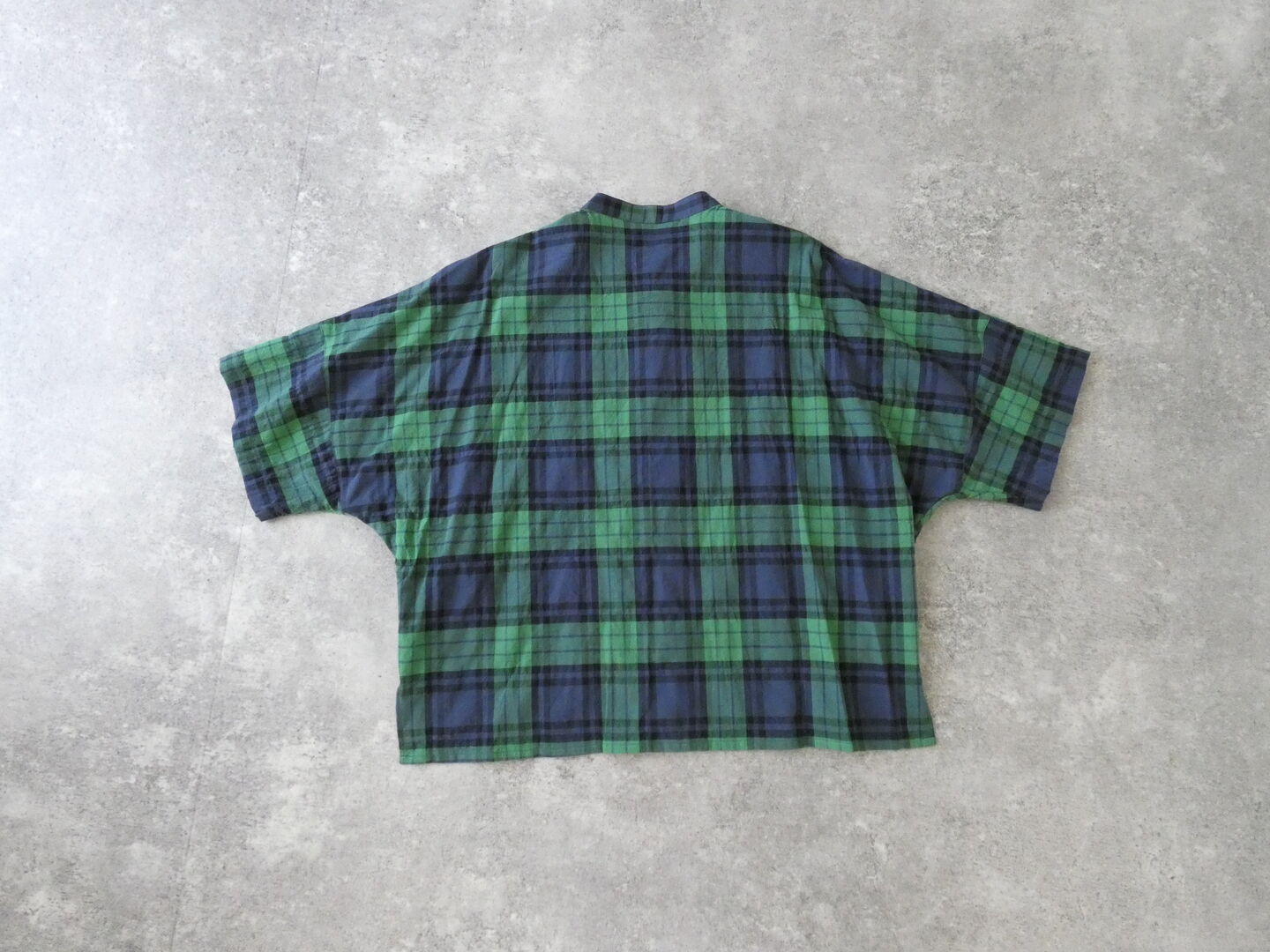 PK シャーリングタータンチェックスタンドカラードルマンシャツの商品画像12