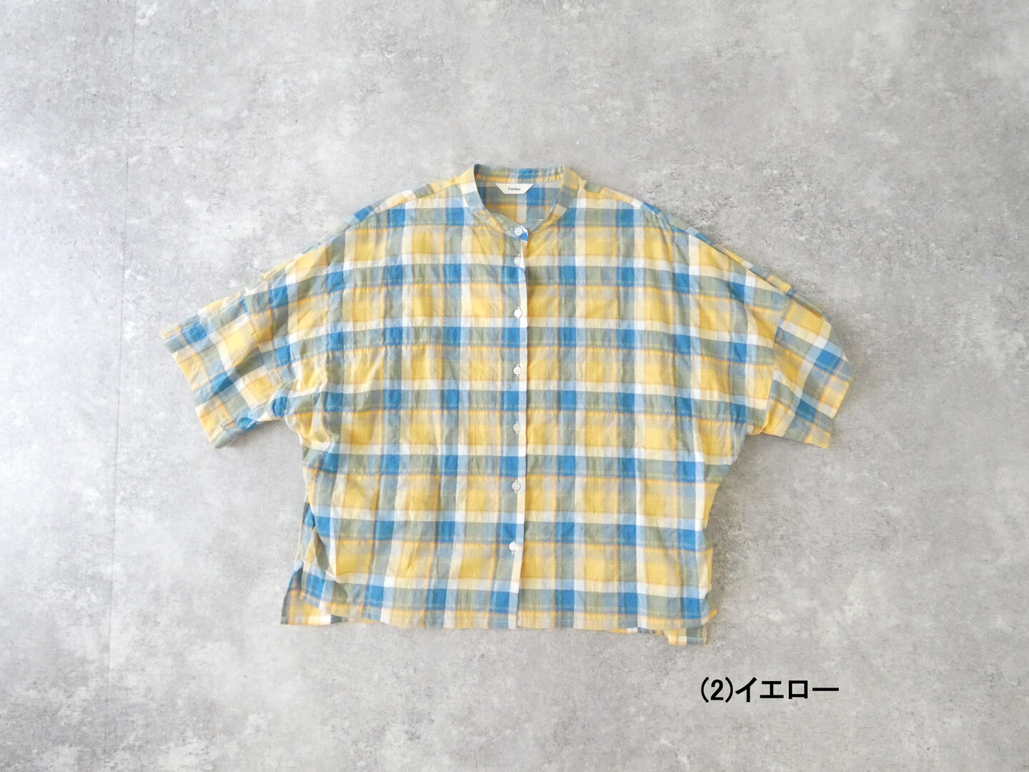 PK シャーリングタータンチェックスタンドカラードルマンシャツの商品画像28