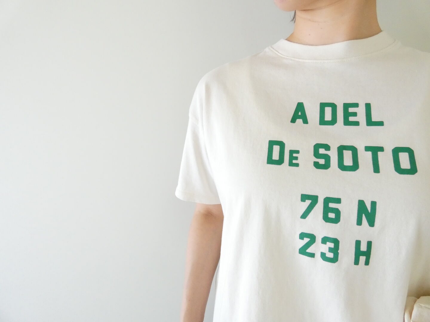 BLUE LAKE MARKET(ブルーレイクマーケット) アメリカンドライ天竺ヘムラウンドプリントTシャツ A DEL DE SOTOの商品画像7