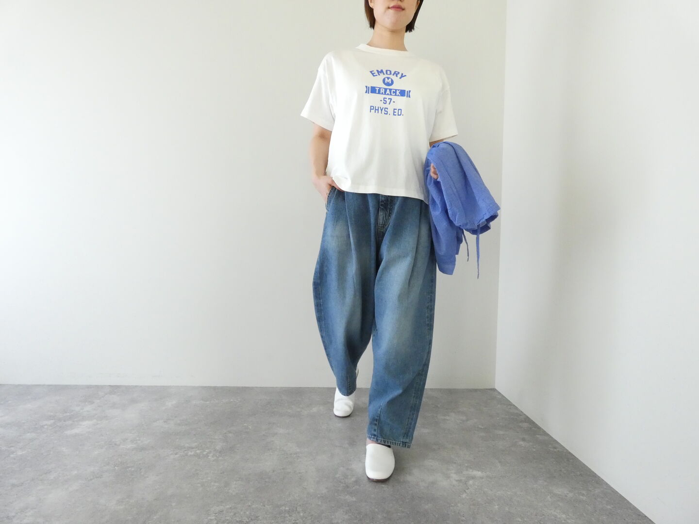 BLUE LAKE MARKET(ブルーレイクマーケット) アメリカンドライ天竺ベーシックプリントTシャツ EMORY M TRACK-57 の商品画像4