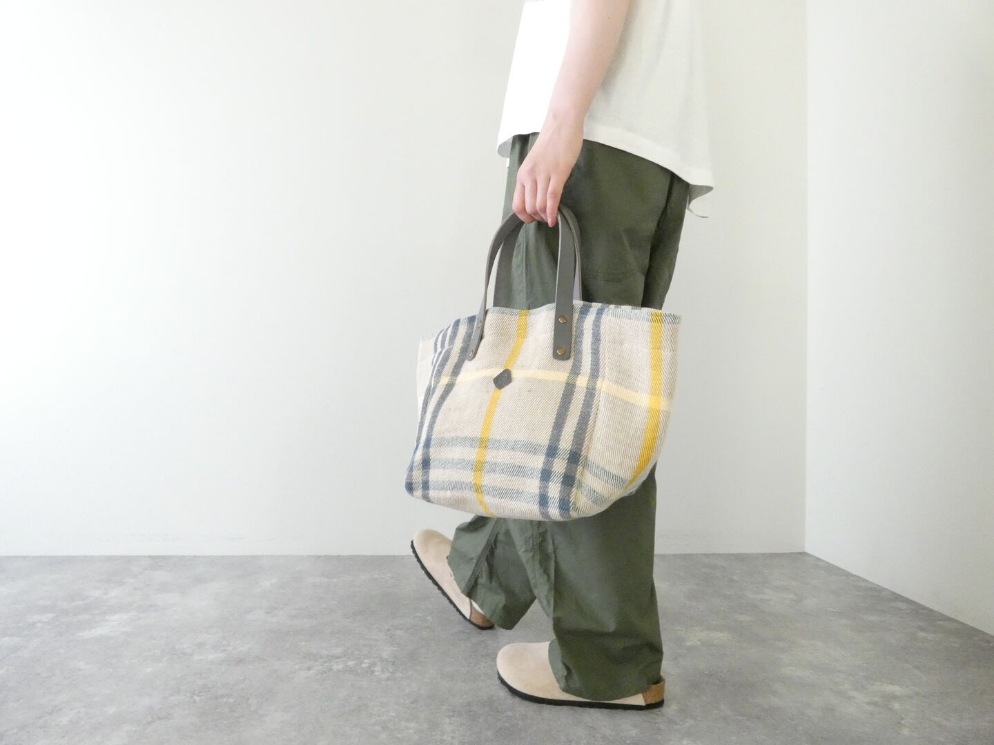 CLEDRAN(クレドラン) HAND&WORK COTTON JUTE STRIPE TOTE Sの商品画像4