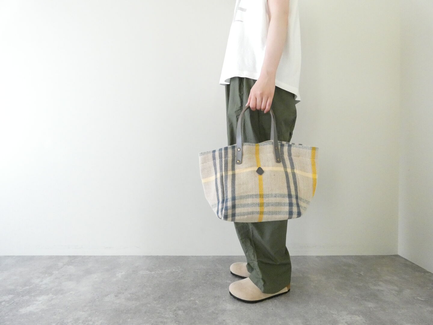 CLEDRAN(クレドラン) HAND&WORK COTTON JUTE STRIPE TOTE Sの商品画像7