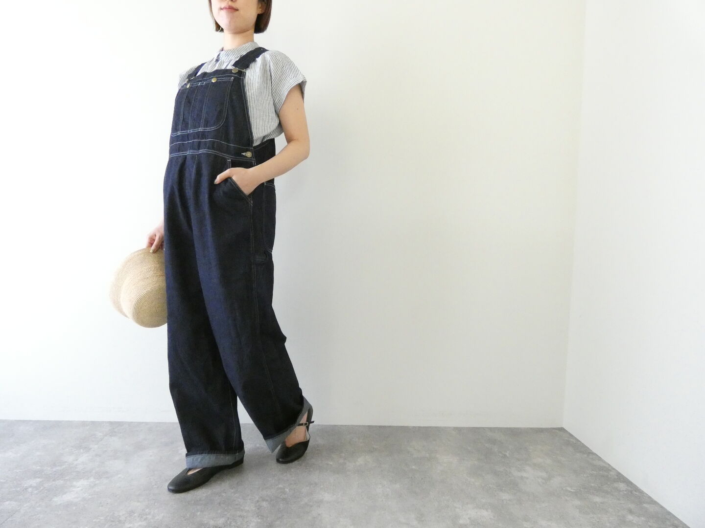 快晴堂(かいせいどう) Girl’sマルチシーズン6オンスデニム オーセンティックオーバーオールの商品画像1