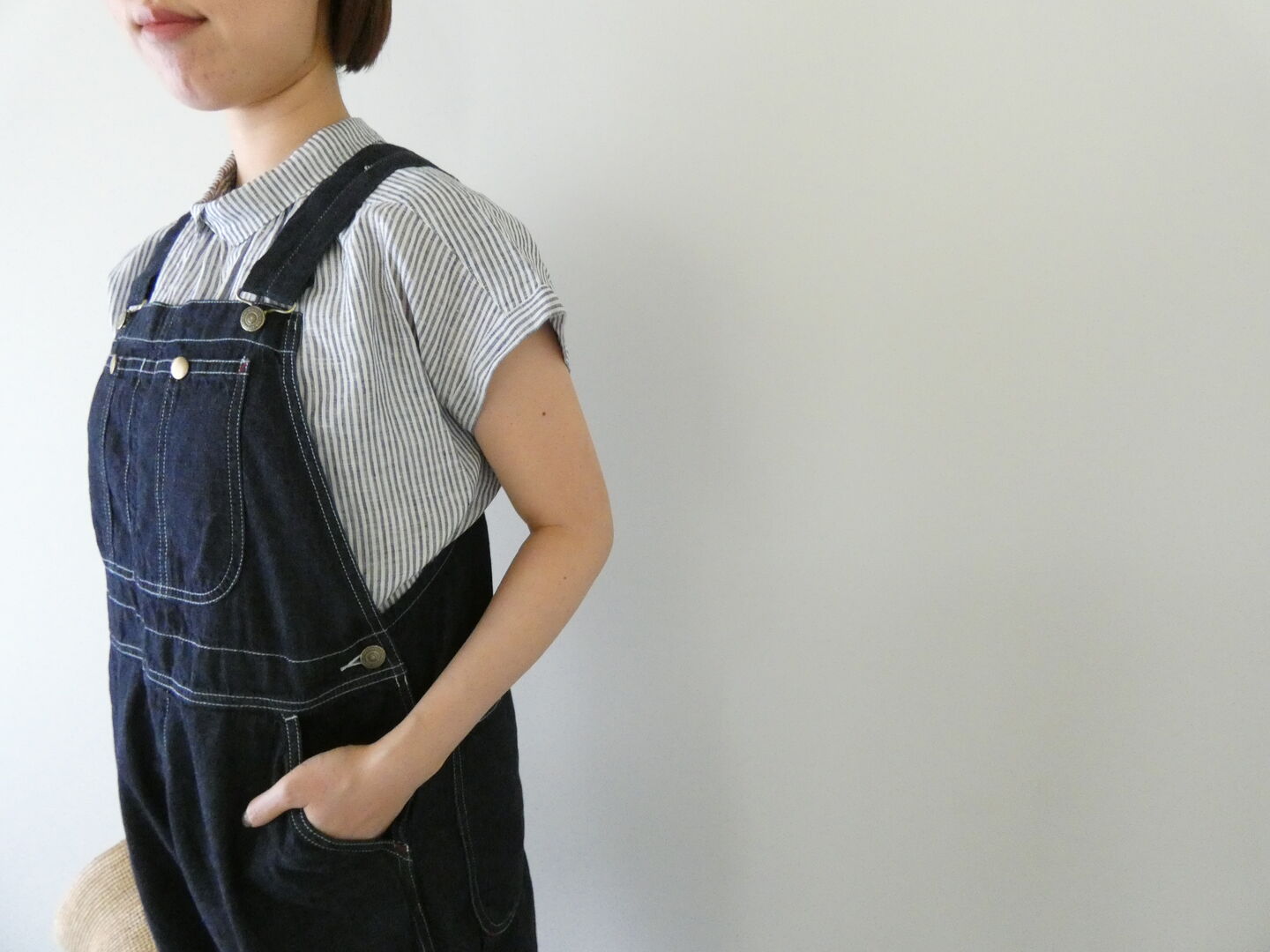 快晴堂(かいせいどう) Girl’sマルチシーズン6オンスデニム オーセンティックオーバーオールの商品画像5