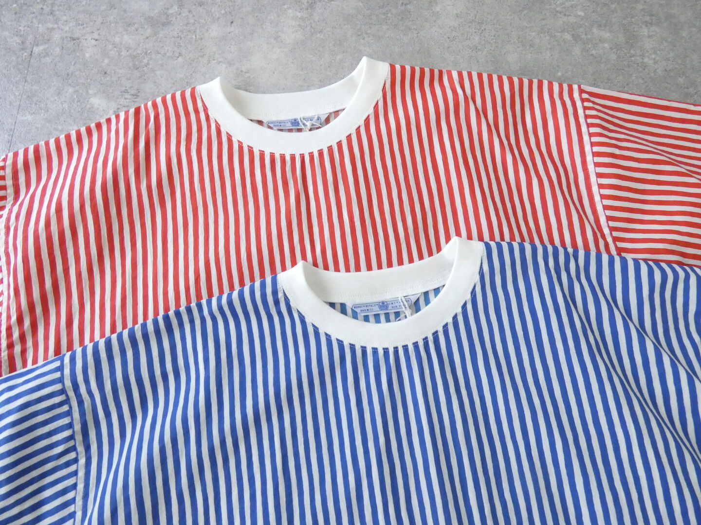 R&D.M.Co-(オールドマンズテーラー) CANDY STRIPE DOCKING T SHIRTの商品画像10