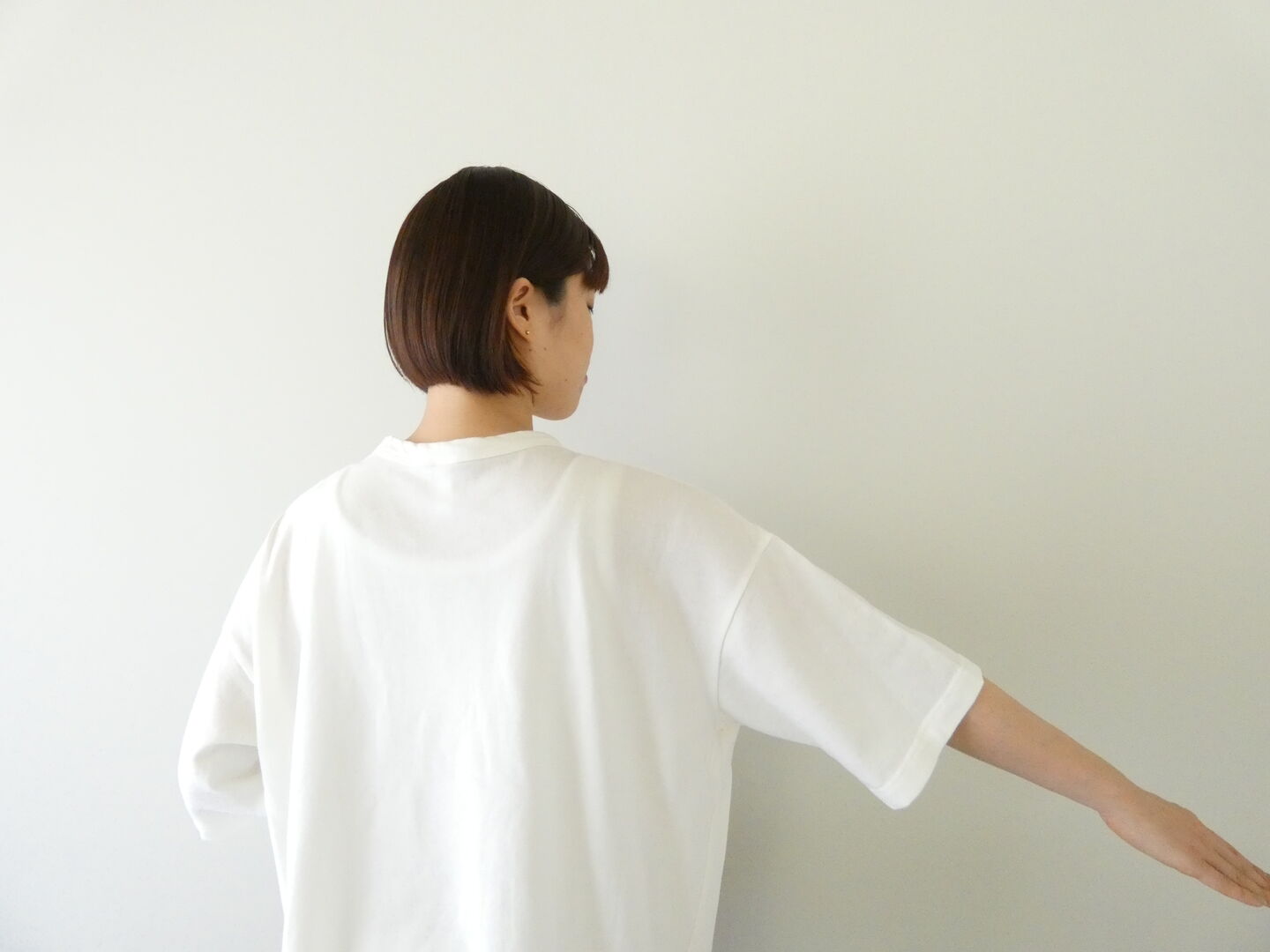 prit(プリット) 40/1強撚糸スビン裏毛5分袖クルーネックワイドTシャツの商品画像7