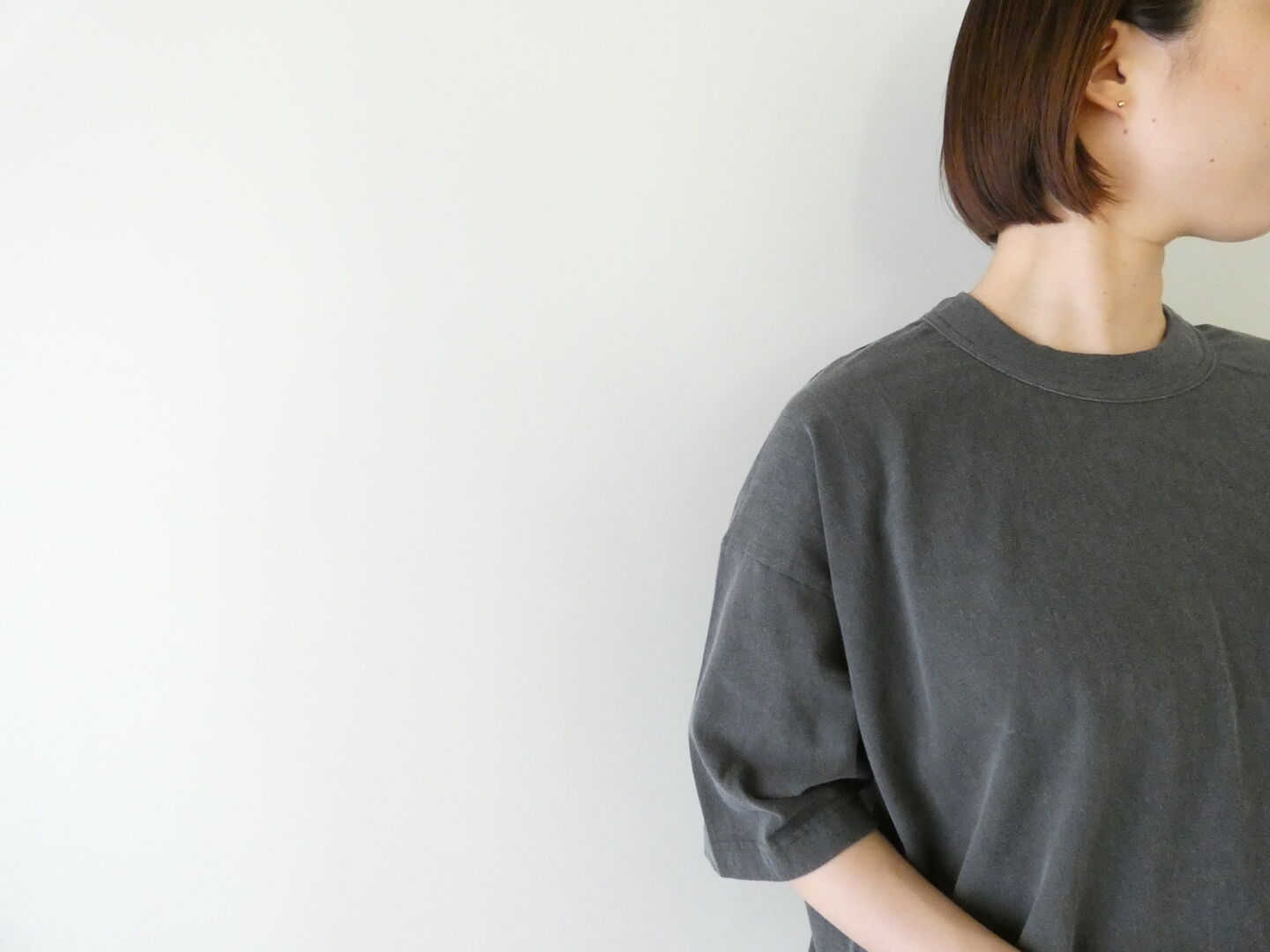 prit(プリット) 40/1天竺ヴィンテージ加工5分袖ワイドTシャツの商品画像2