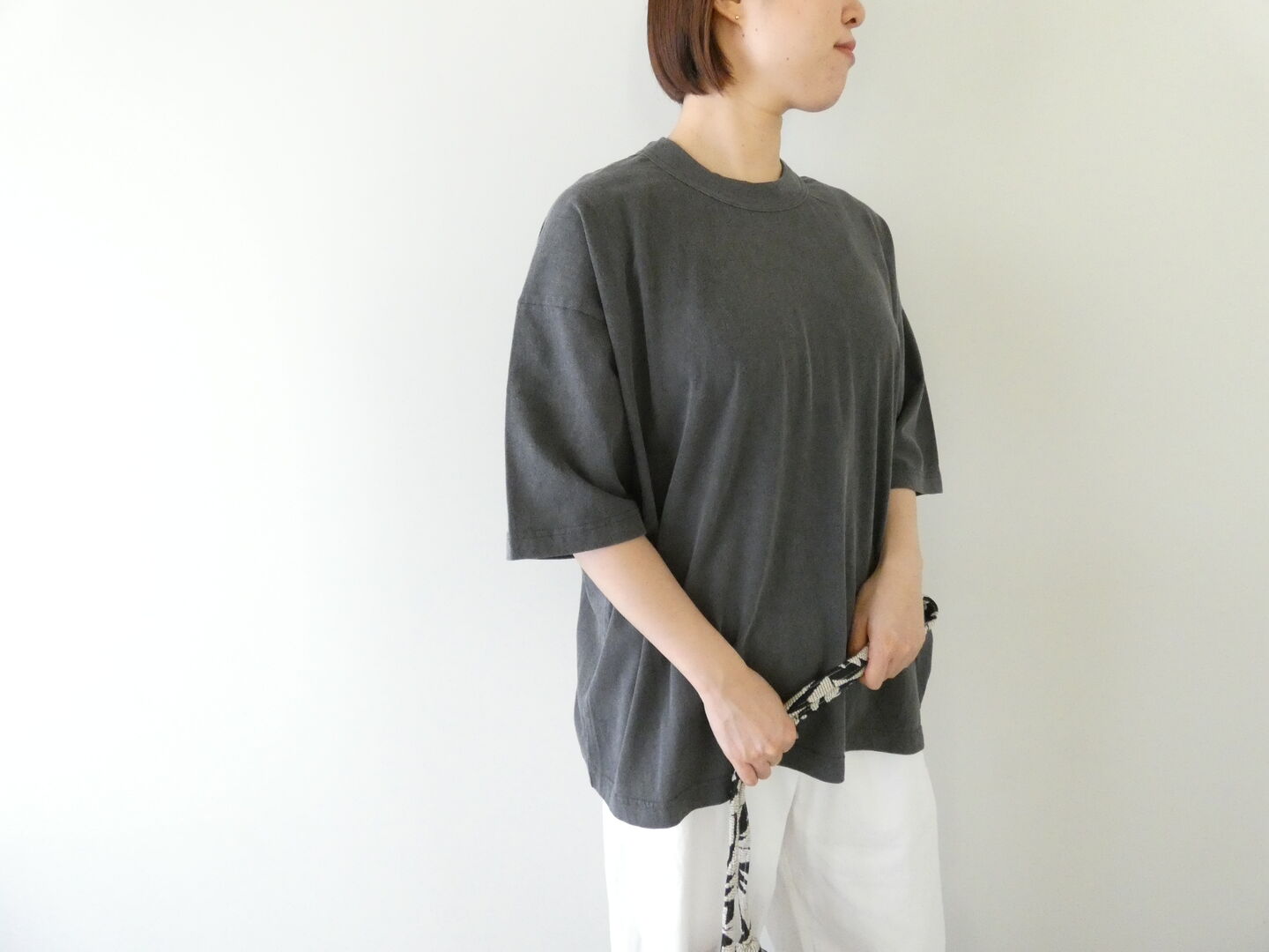 prit(プリット) 40/1天竺ヴィンテージ加工5分袖ワイドTシャツの商品画像8
