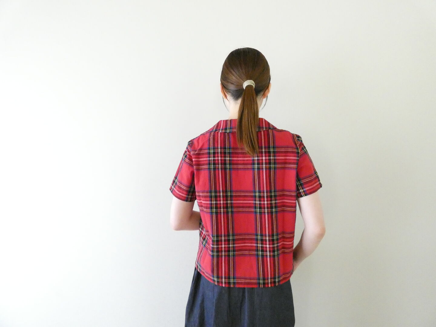 Sarahwear(サラウェア) コットンリネンタータンチェック丸衿ブラウスの商品画像7