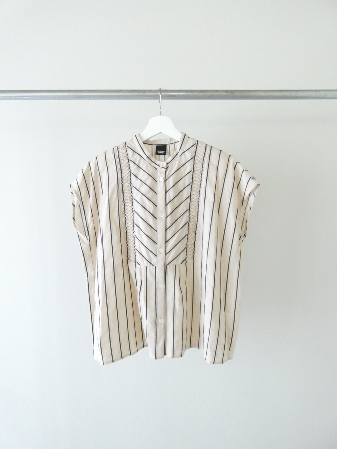 NOMBRE IMPAIR(ノンブルアンペール) コットンストライプねじりピンタックブラウスの商品画像11