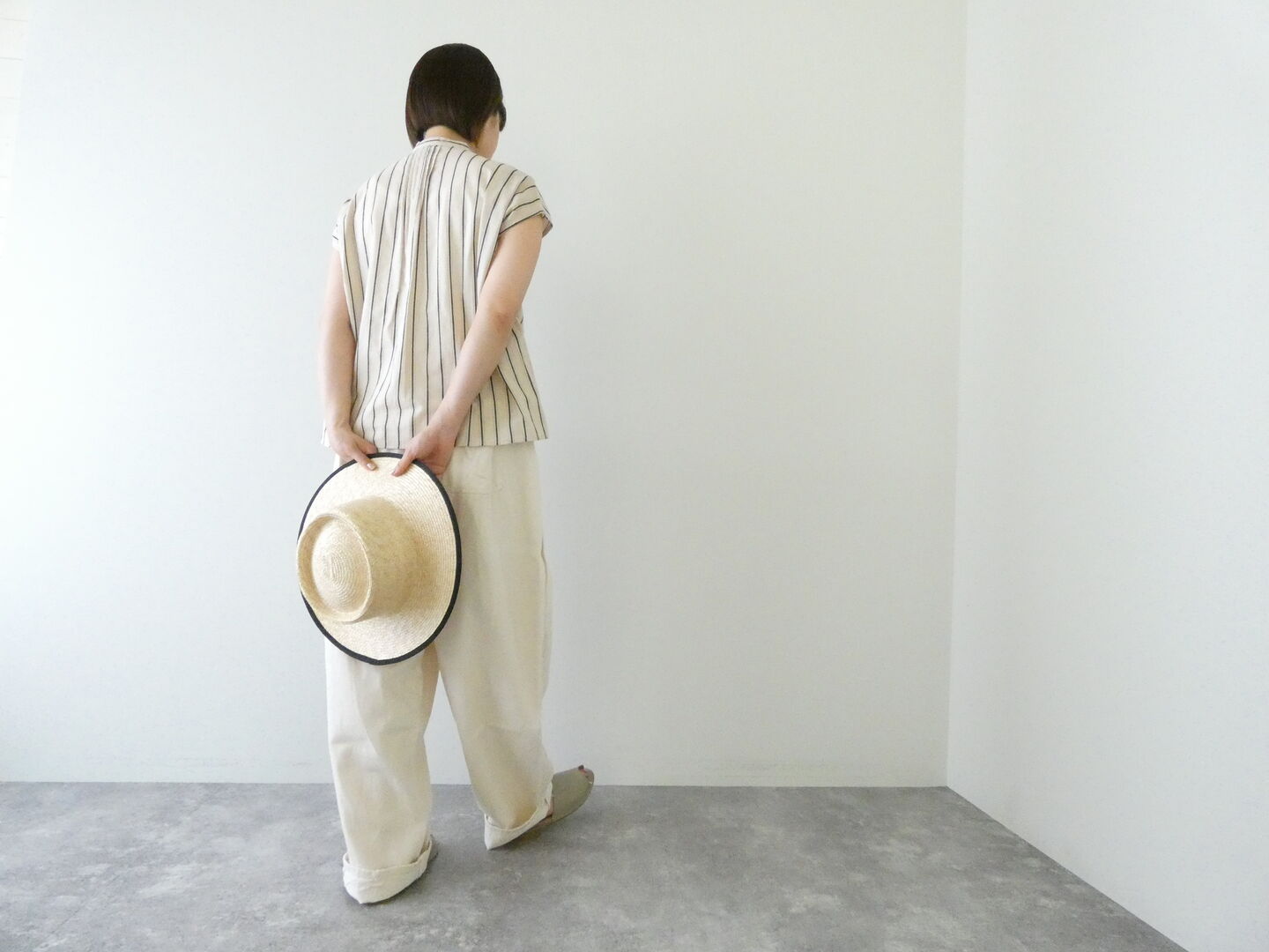 NOMBRE IMPAIR(ノンブルアンペール) コットンストライプねじりピンタックブラウスの商品画像8