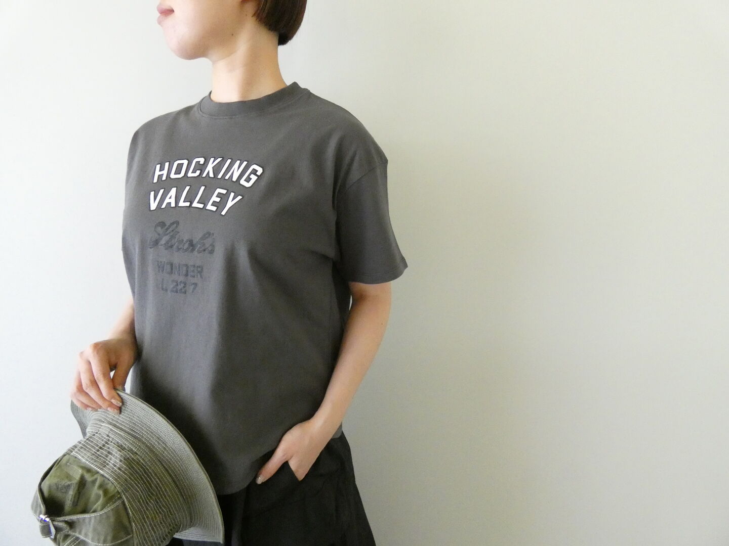 BLUE LAKE MARKET(ブルーレイクマーケット) アメリカンドライ天竺ヘムラウンドプリントTee　HOCKING VALLEYの商品画像2
