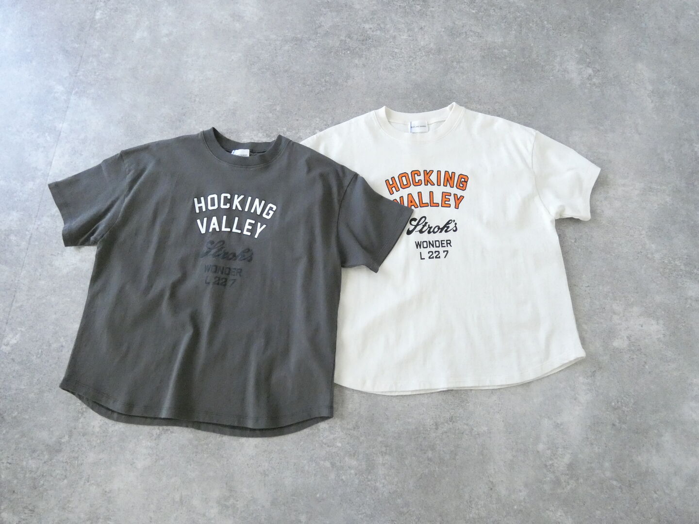 BLUE LAKE MARKET(ブルーレイクマーケット) アメリカンドライ天竺ヘムラウンドプリントTee　HOCKING VALLEYの商品画像3