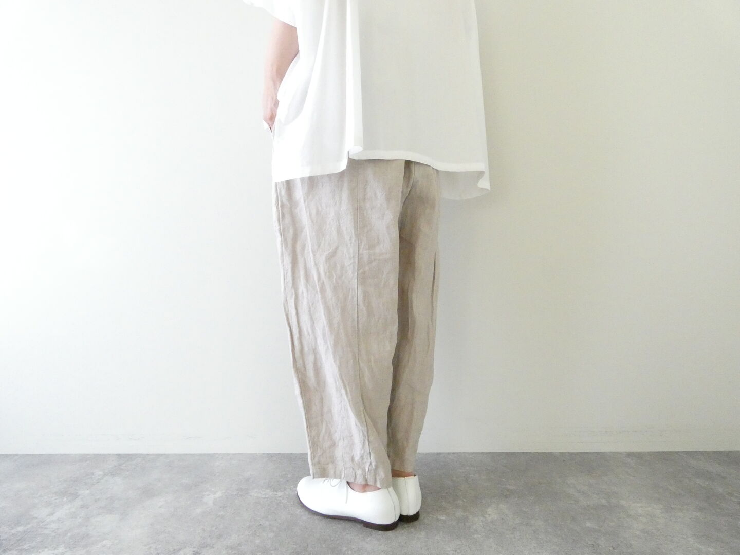 Gauze#(ガーゼ) 40/リネンチャーリーパンツ　FADE PINKの商品画像2