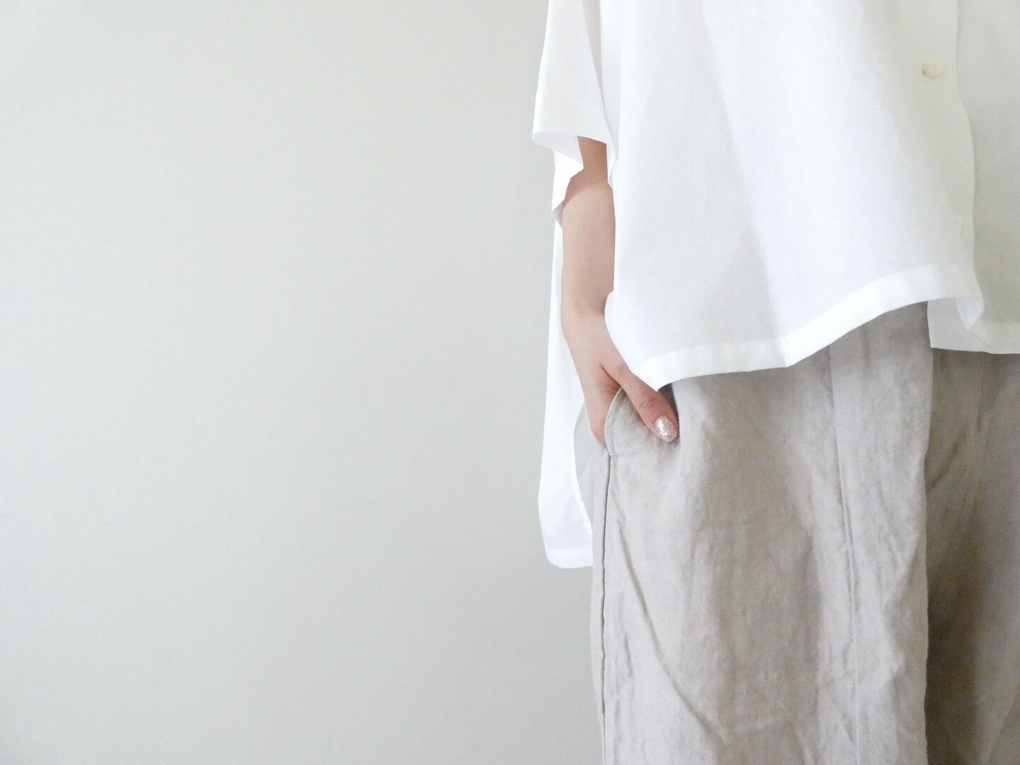 Gauze#(ガーゼ) 40/リネンチャーリーパンツ　FADE PINKの商品画像21