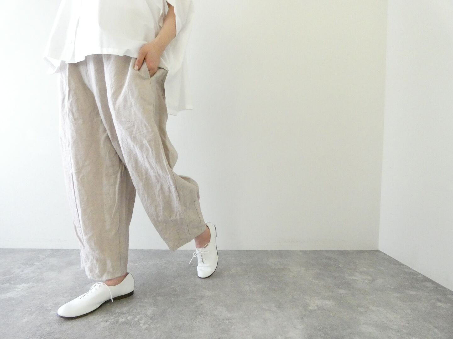 Gauze#(ガーゼ) 40/リネンチャーリーパンツ　FADE PINKの商品画像4