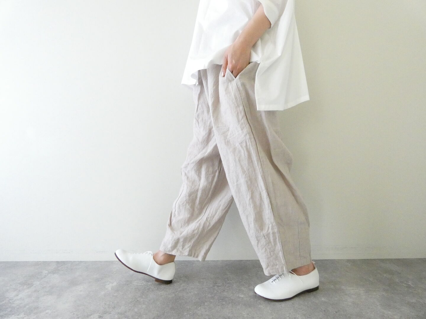 Gauze#(ガーゼ) 40/リネンチャーリーパンツ　FADE PINKの商品画像5