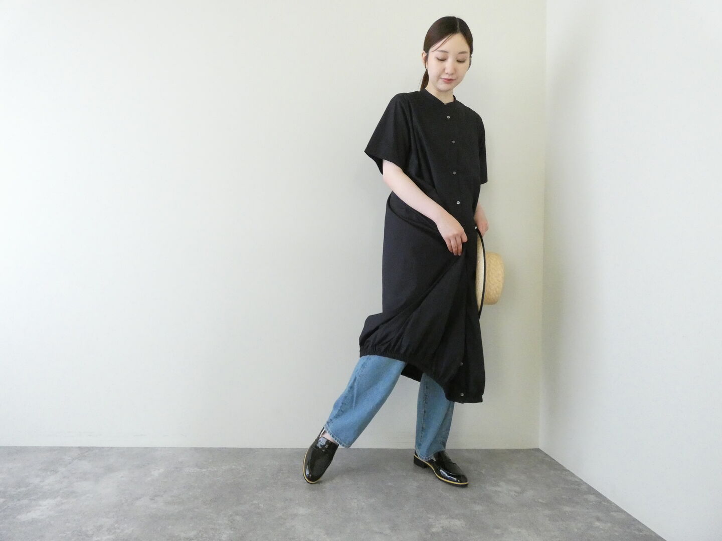 MidiUmi(ミディウミ) ballon shirt OP バルーンシャツワンピースの商品画像5