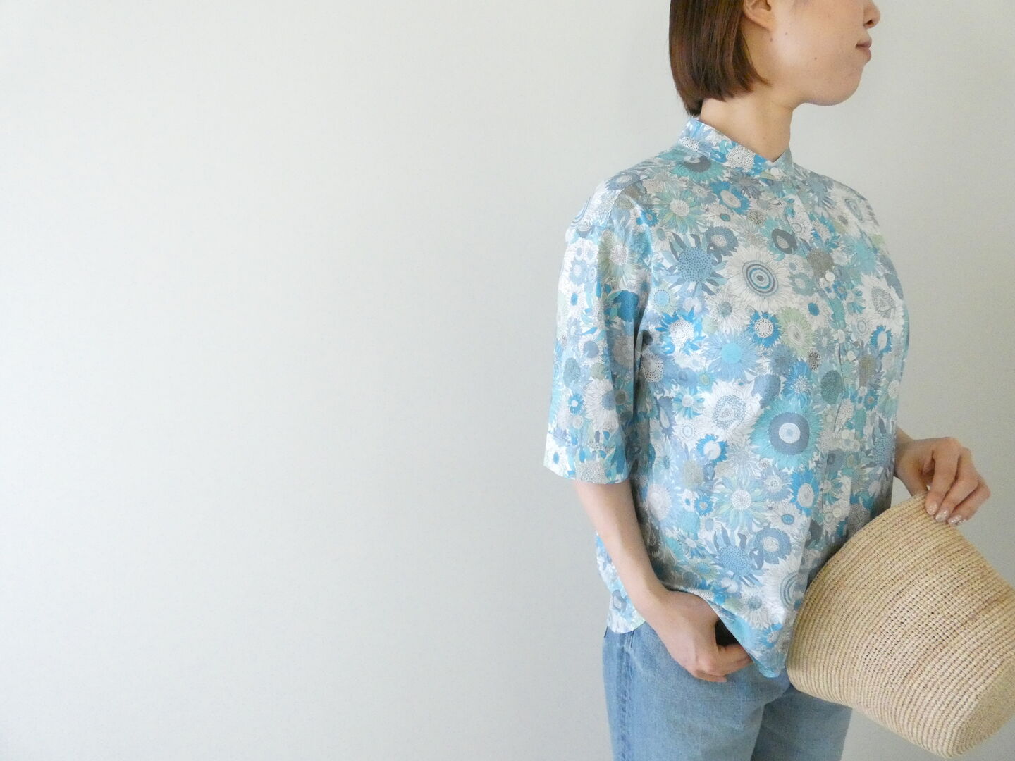 PK リバティSmall Susannaバンドカラードロップショルダーシャツの商品画像1